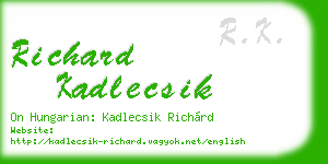 richard kadlecsik business card