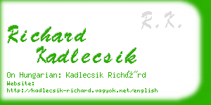 richard kadlecsik business card